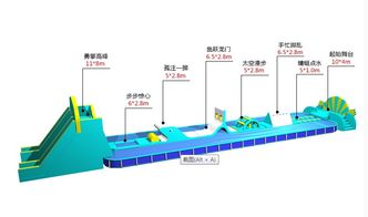 大型水上趣味闯关设备出租 充气障碍组合大冲关产品租赁